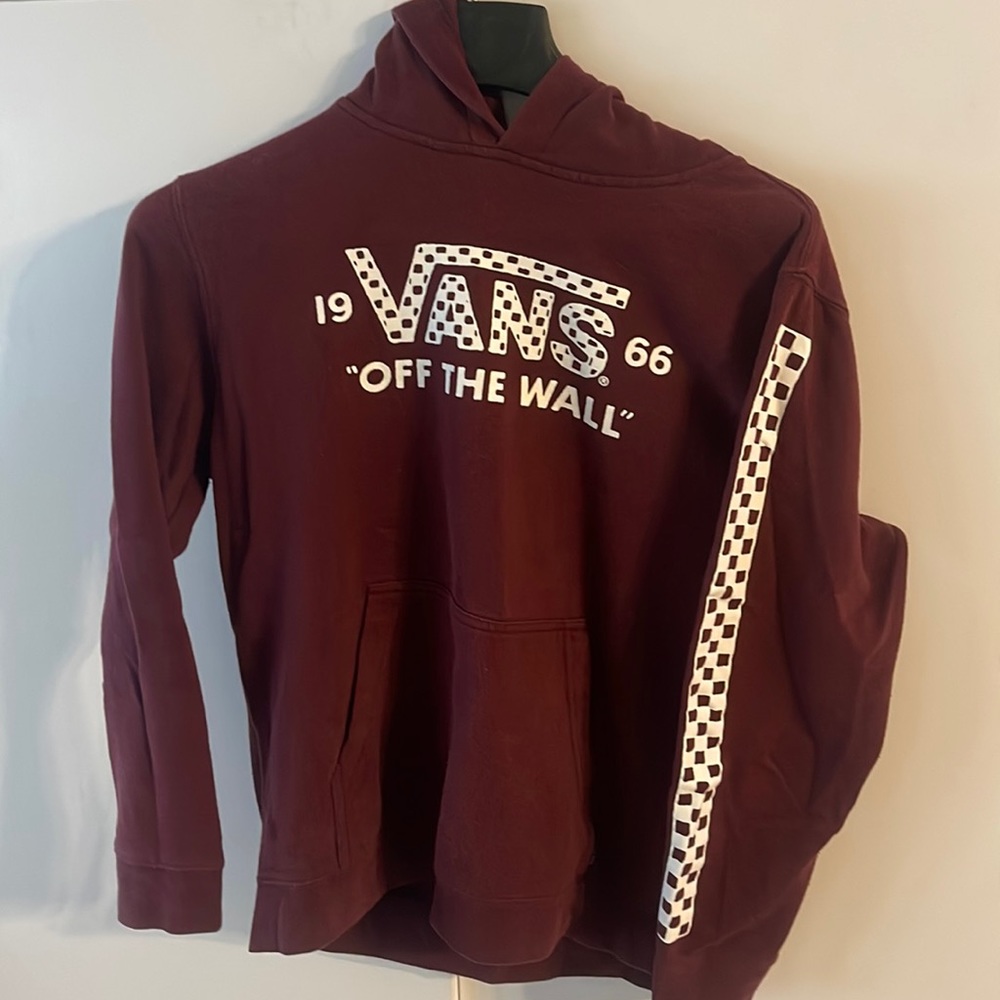 Maroon Vans Boys Hoodie size Large